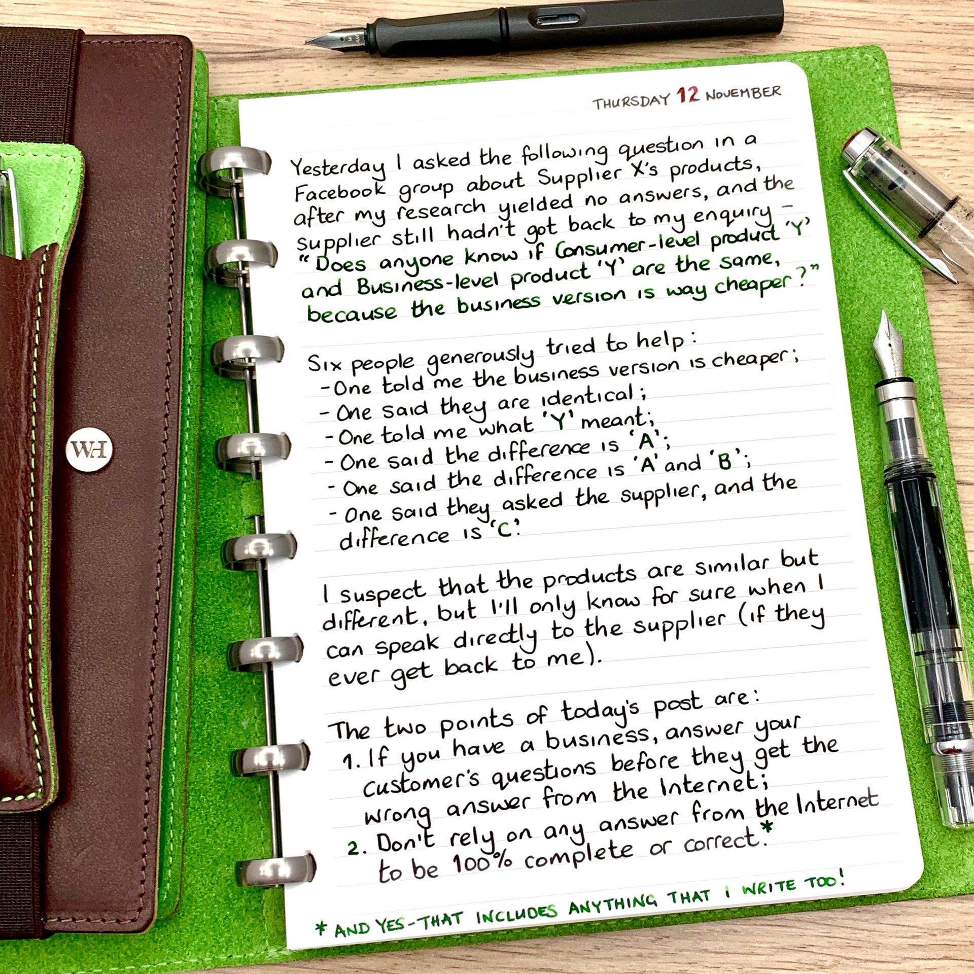 The Perils of Asking The Internet...