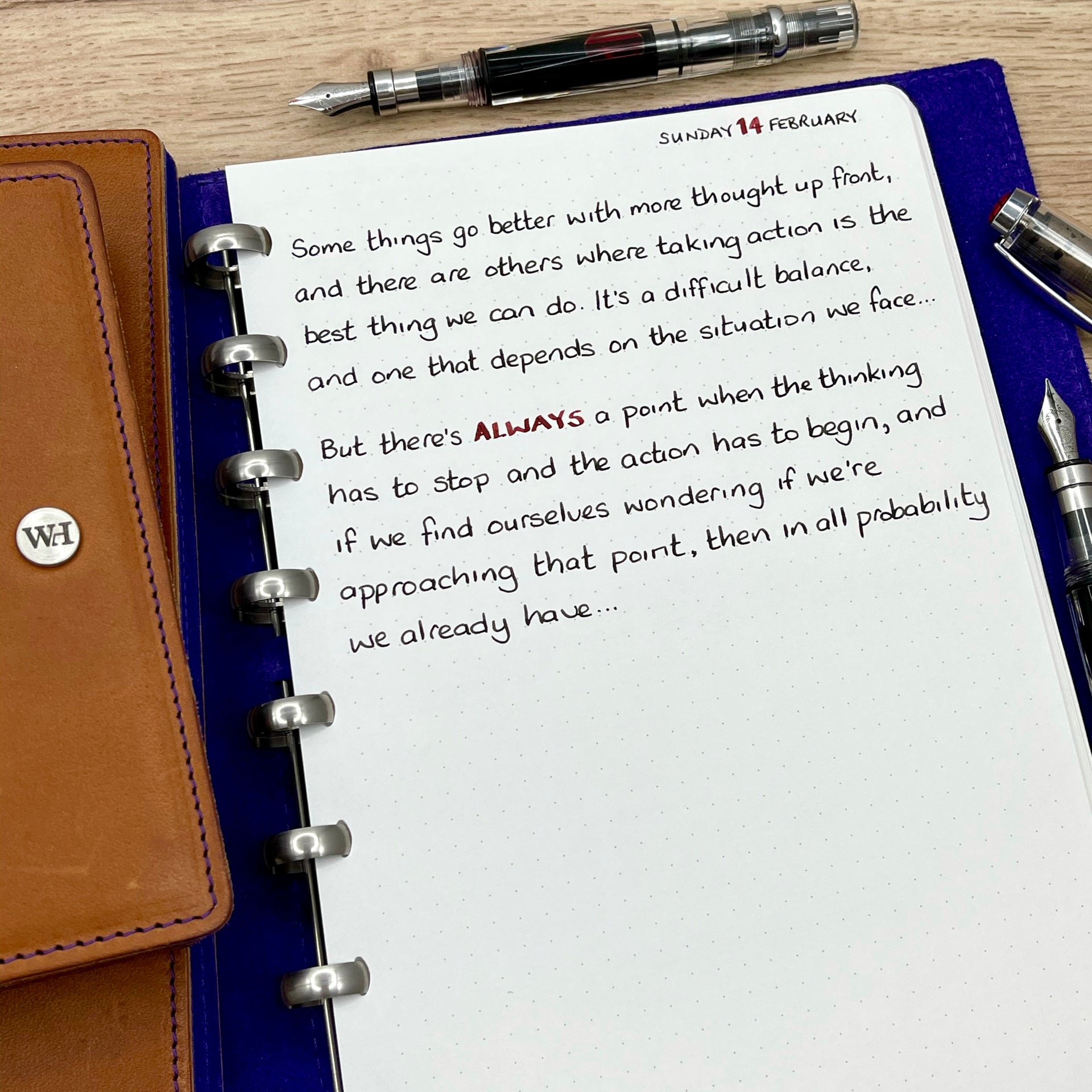 The time for action...