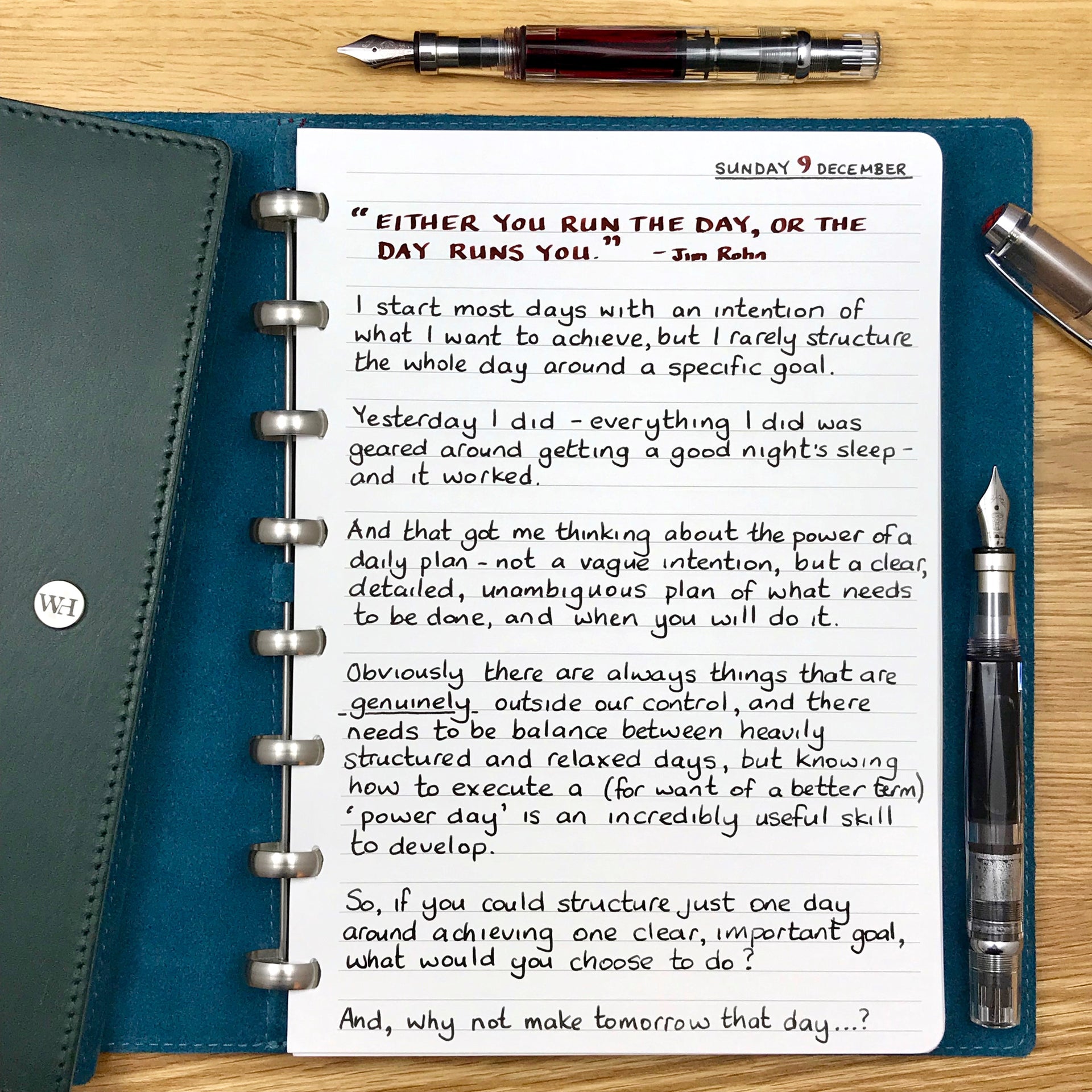 The power of planning a day...