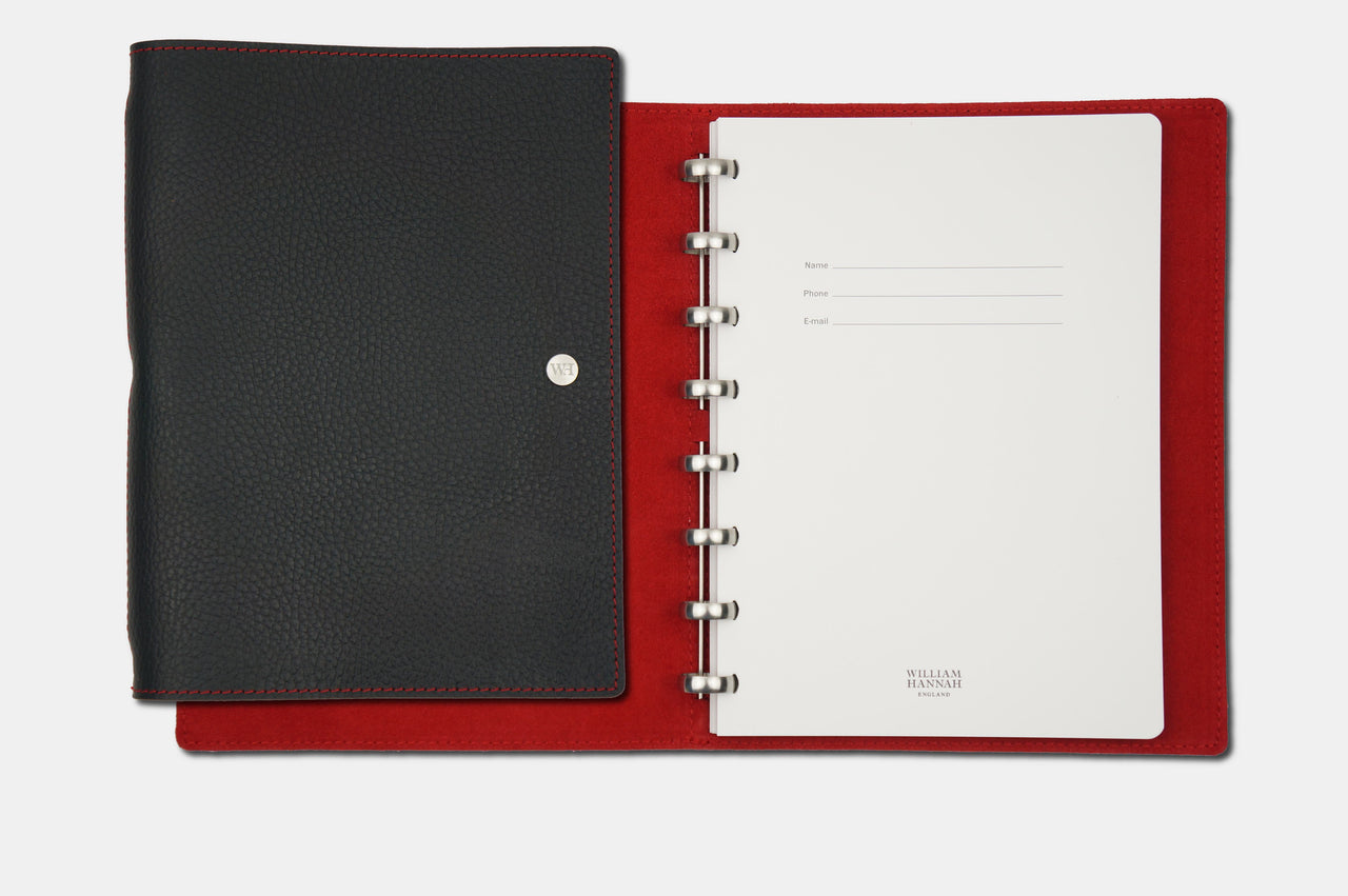 A5 Tumbled Black & Crimson Notebook
