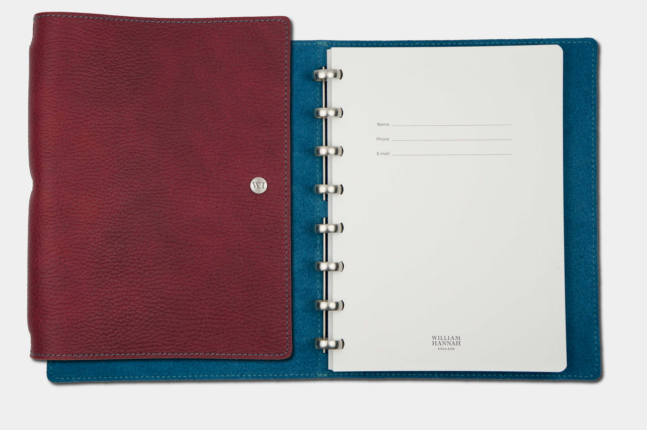 A5 Tumbled Bordeaux & Petrol Notebook