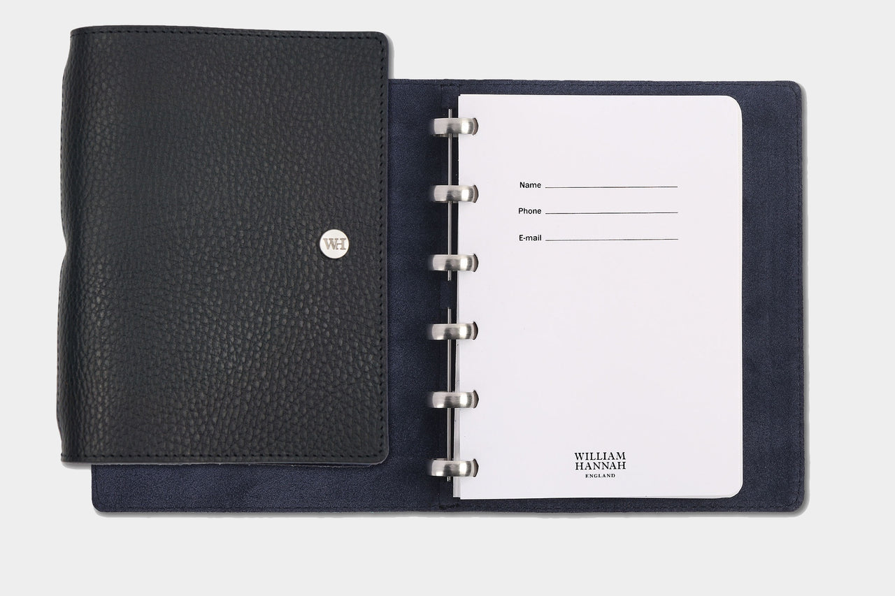 A6 Textured Black & Dark Navy Notebook