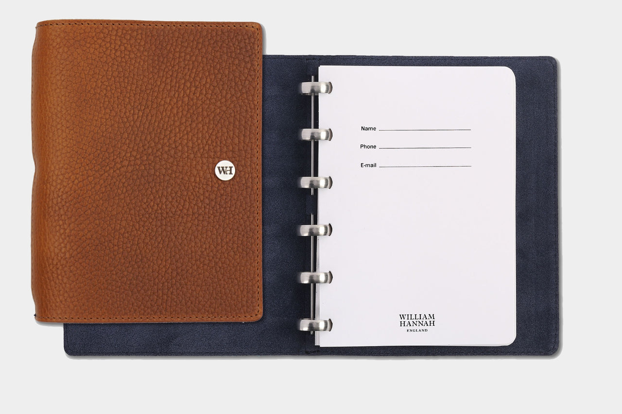 A6 Textured Whiskey & Dark Navy Notebook