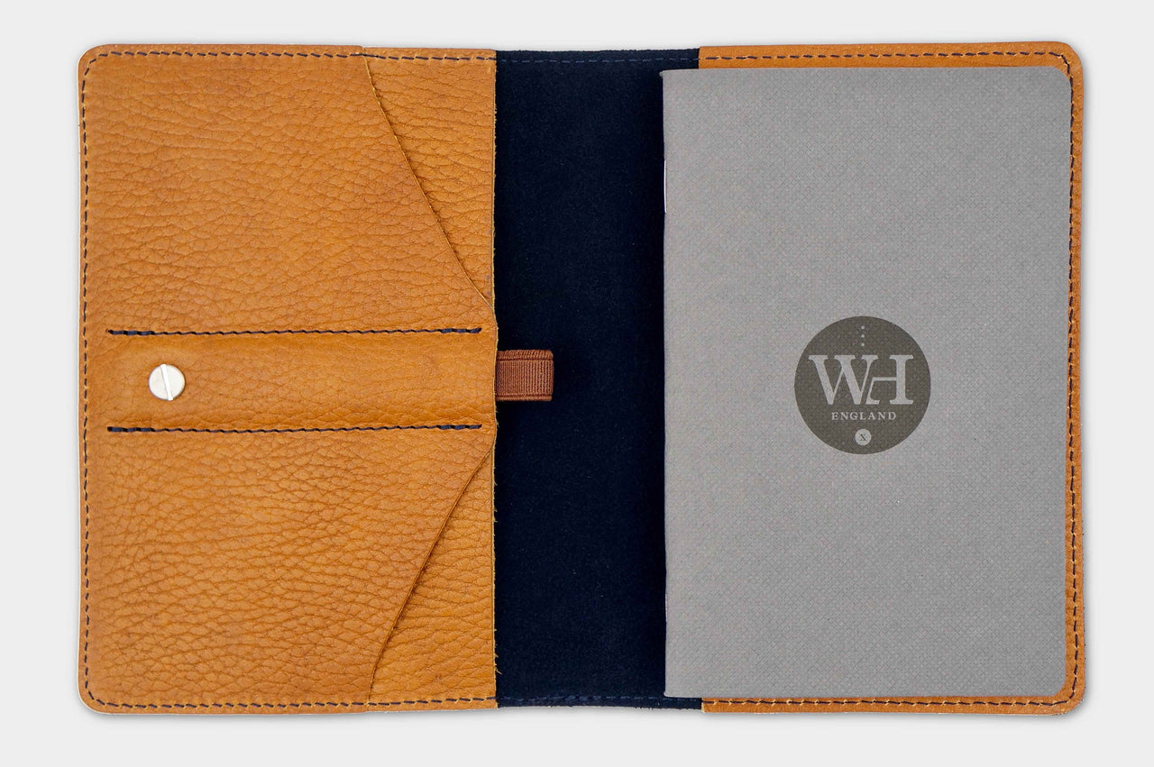 Tumbled Whiskey & Dark Navy Pocket Notebook Cover