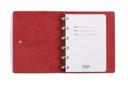 William Hannah red leather and red suede A6 notebook: inside