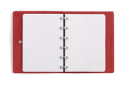 William Hannah red leather and red suede A6 notebook: open