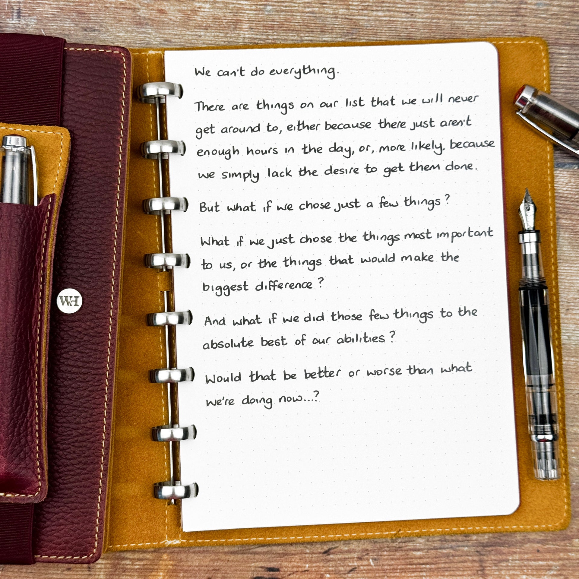 We Can't Do Everything...