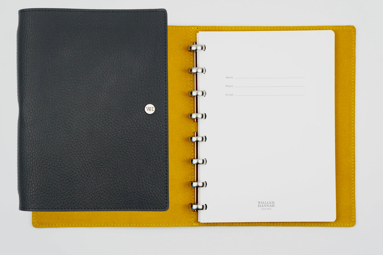 A5 Textured Black & English Mustard Notebook