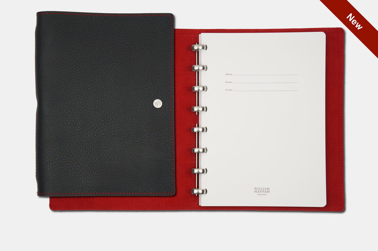 A5 Textured Black & Crimson Notebook