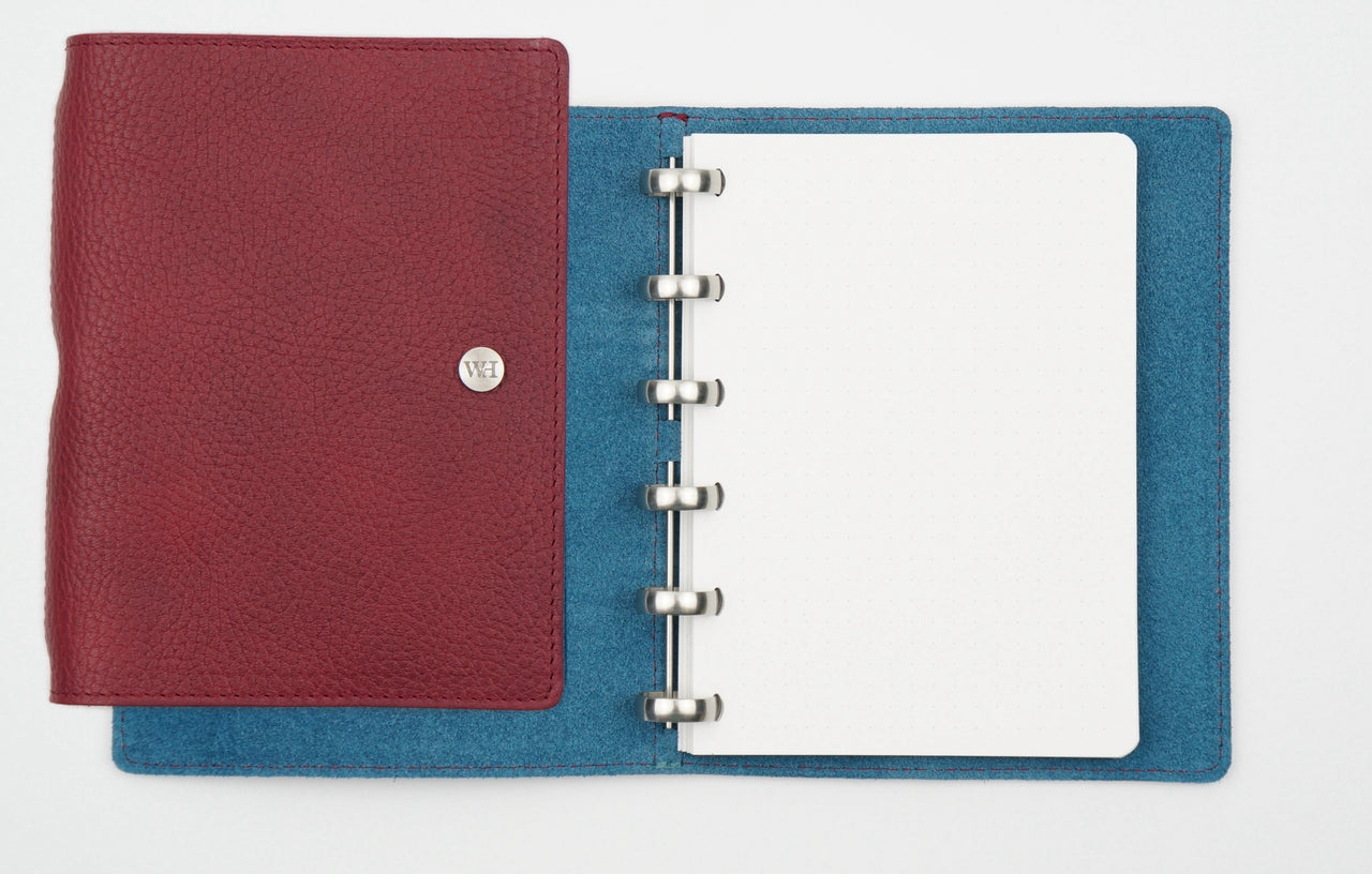 A6 Tumbled Bordeaux & Petrol Notebook