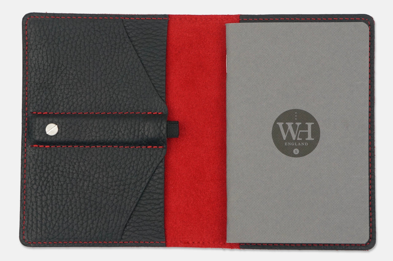 Tumbled Black & Crimson Pocket Notebook Cover