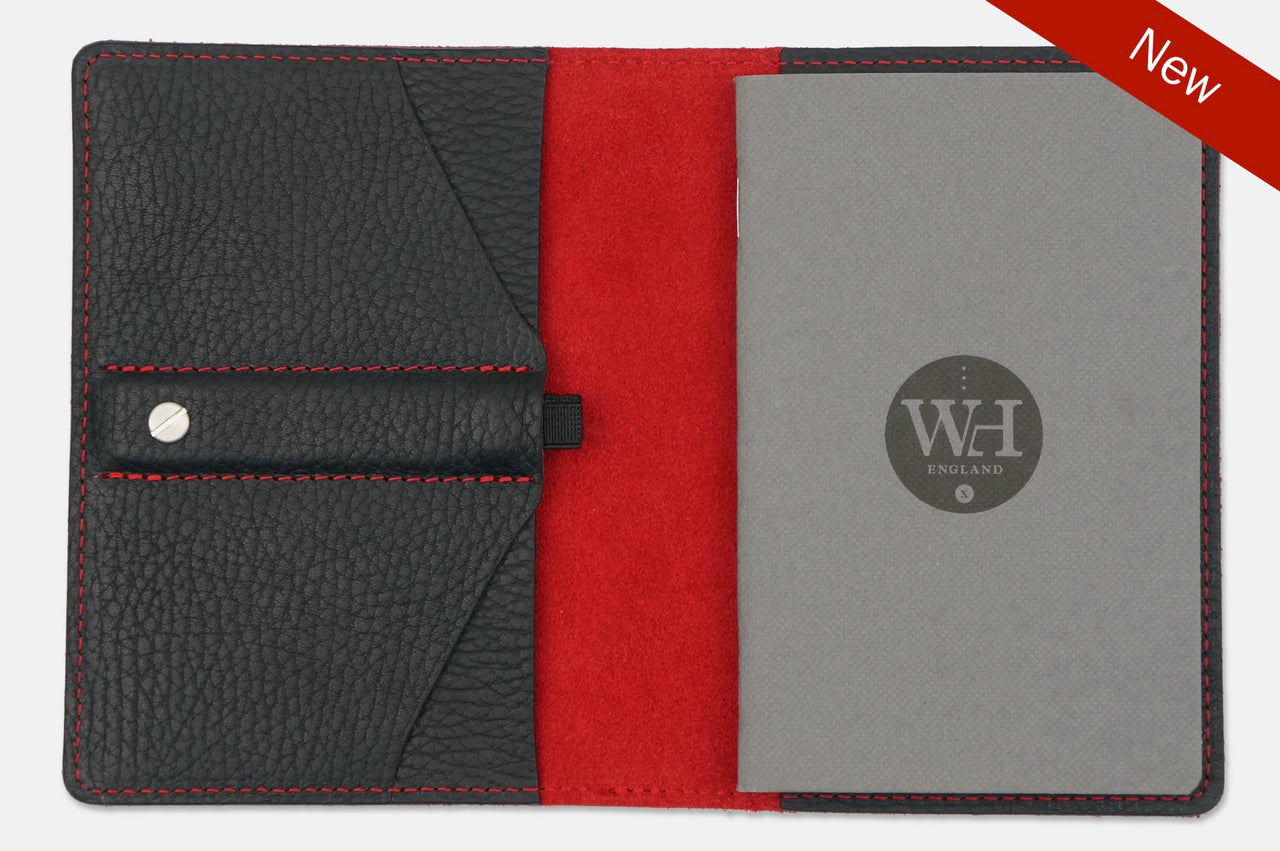 Tumbled Black & Crimson Pocket Notebook Cover