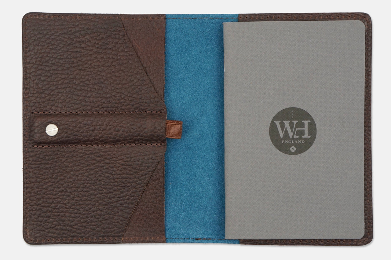 Tumbled Dark Chocolate & Petrol Pocket Notebook Cover