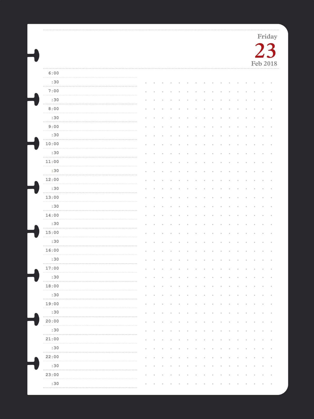100 Day Timeslot (A5, ONE day-to-a-page)