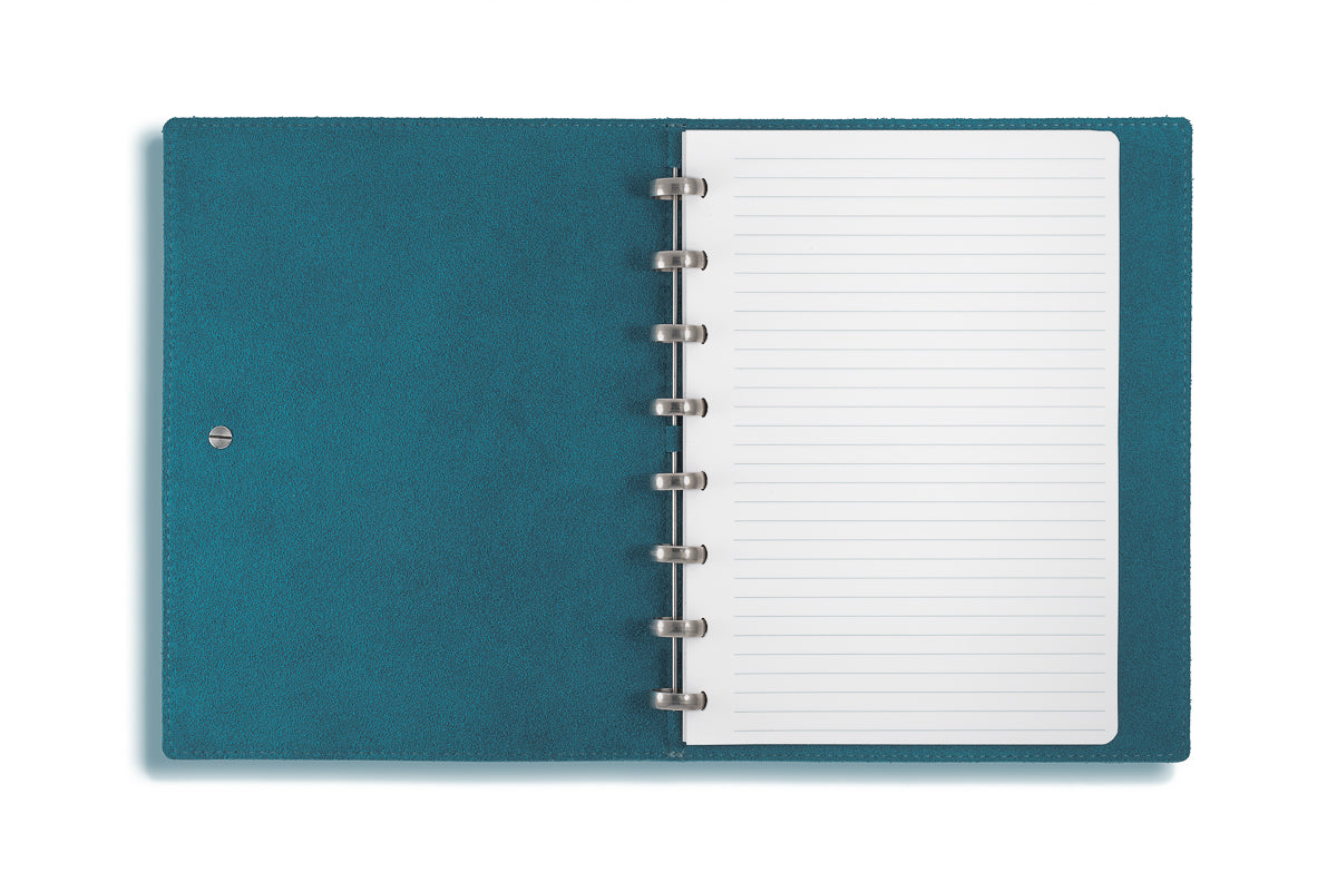 William Hannah Dark Brown leather and Blue suede A5 notebook: inside