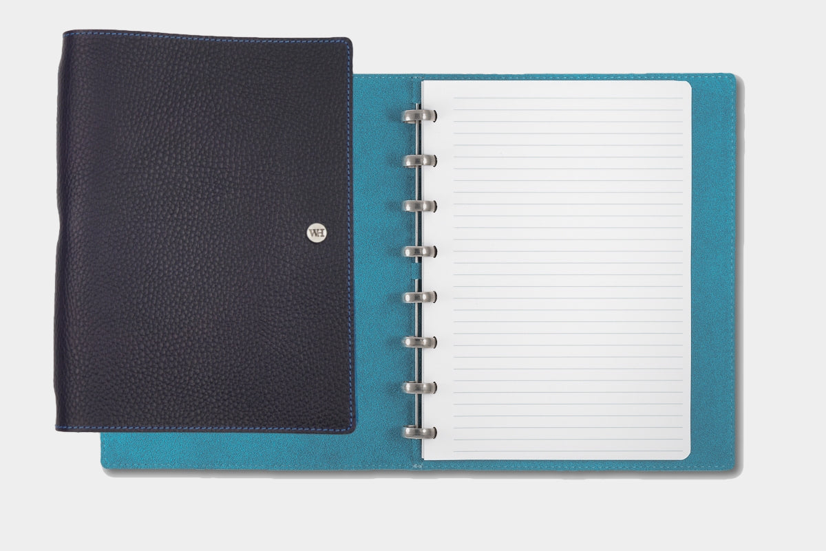 A5 Textured Deep Purple & Kingfisher Notebook