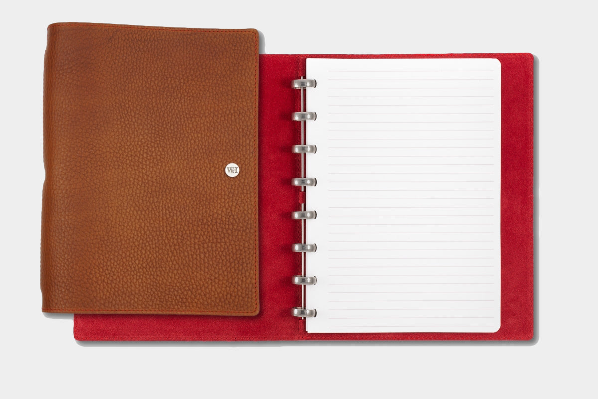 A5 Textured Whiskey & Crimson Notebook