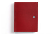William Hannah red leather and red suede A6 notebook: front cover