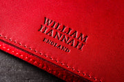 William Hannah Red leather and Red suede A5 notebook: cover logo