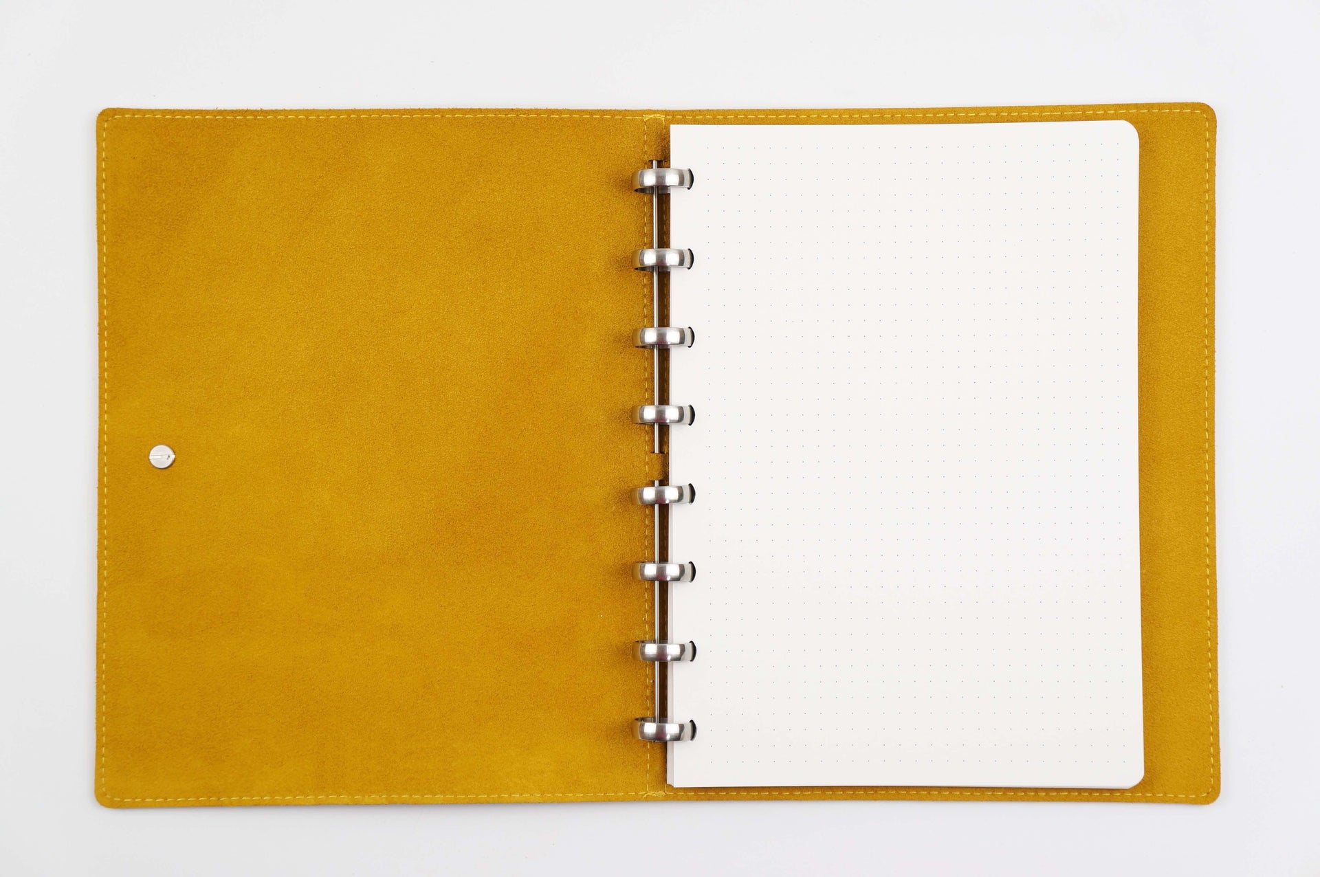 William Hannah Burgundy leather and Yellow suede A5 notebook: inside
