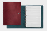 William Hannah Bordeaux leather and Blue suede A5 notebook