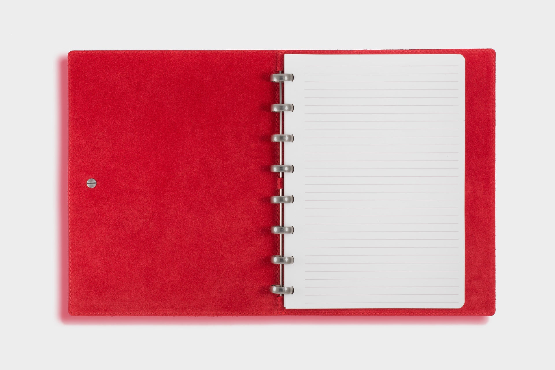 William Hannah Black leather and Red suede A5 notebook: inside