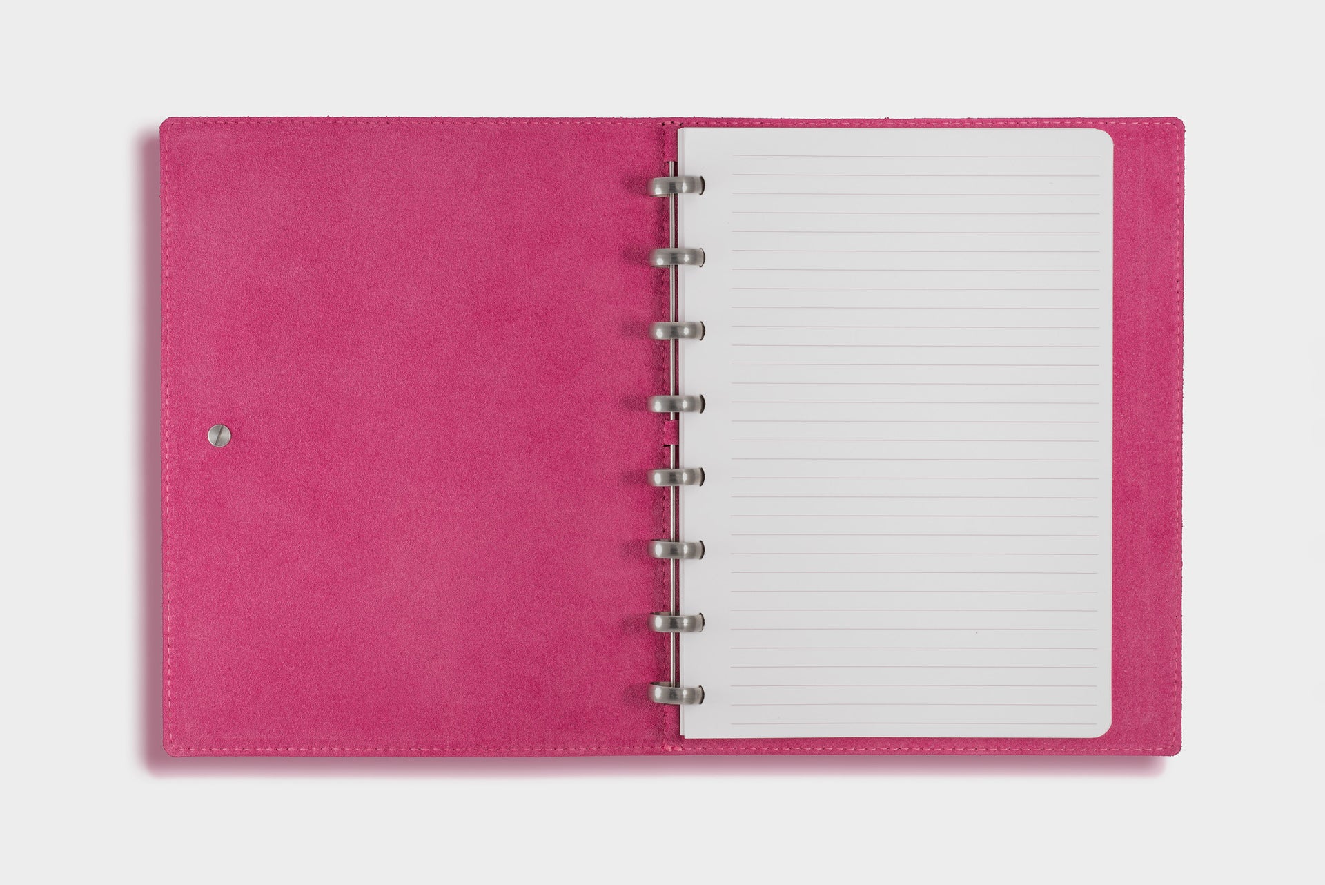 William Hannah Purple leather and Pink suede A5 notebook: inside