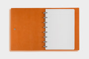 William Hannah Tan leather and Orange suede A5 notebook: inside