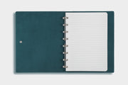 William Hannah Dark Green leather and Blue suede A5 notebook: inside