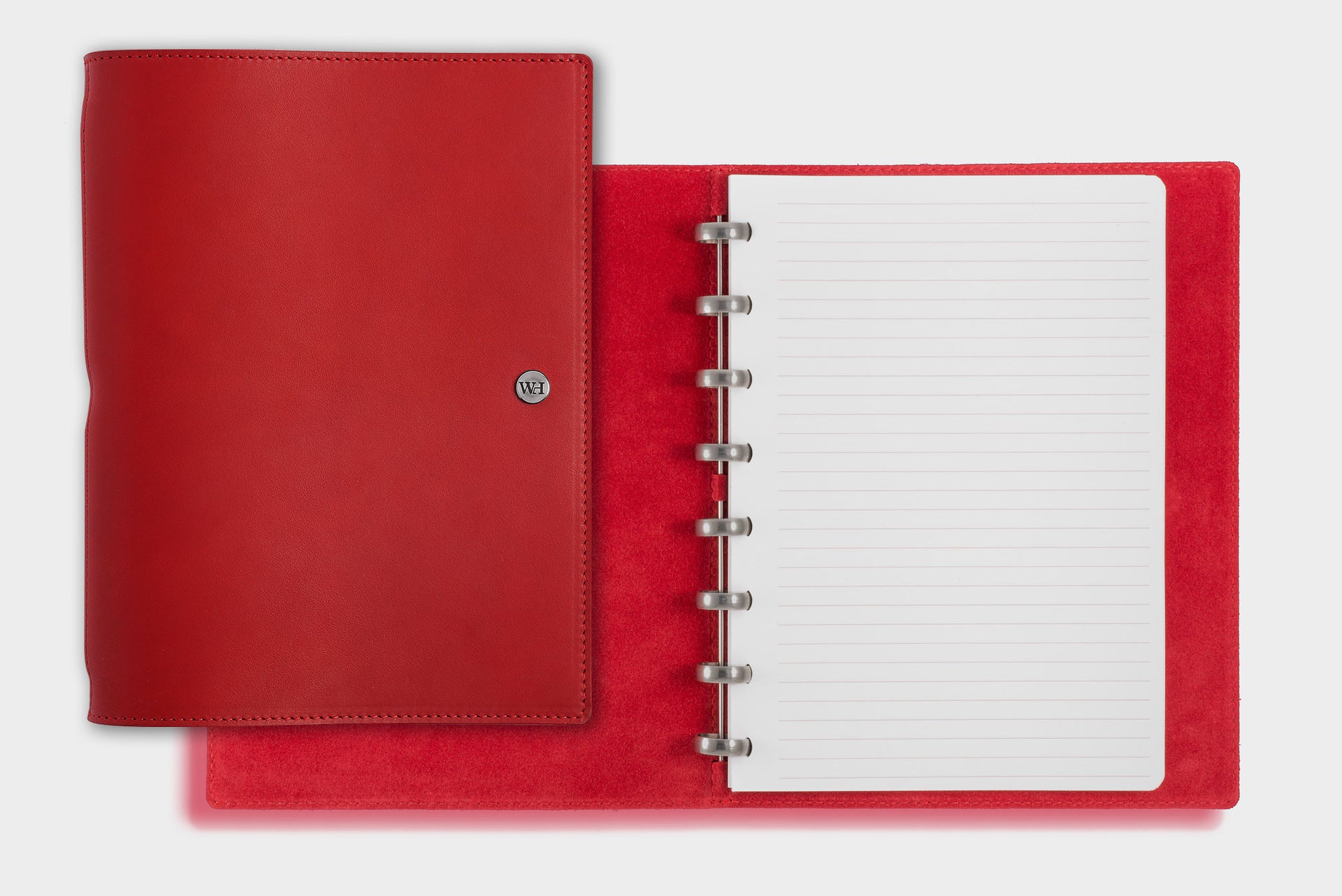 William Hannah Red leather and Red suede A5 notebook