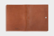 William Hannah Tan leather and Blue suede A5 notebook: full cover